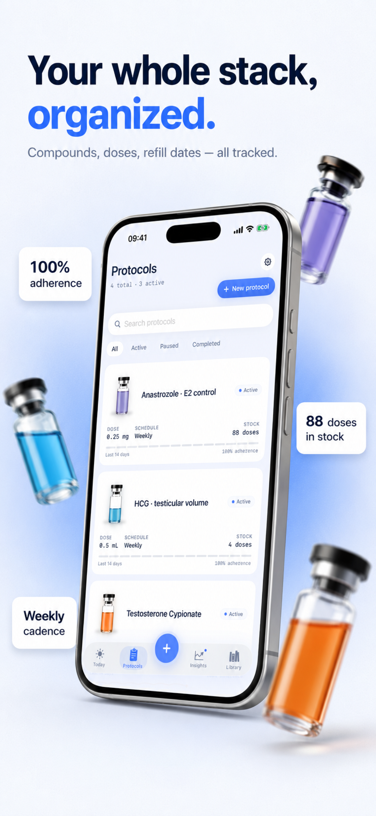App Store screenshot showing TRT AI protocol organization